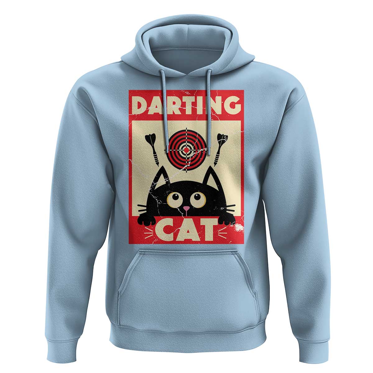 Black Cat Dart Thrower Hoodie Cat Lover Dartist Gift - Wonder Print Shop