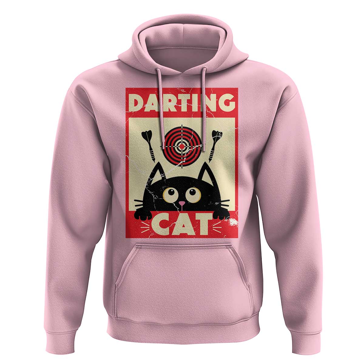 Black Cat Dart Thrower Hoodie Cat Lover Dartist Gift - Wonder Print Shop