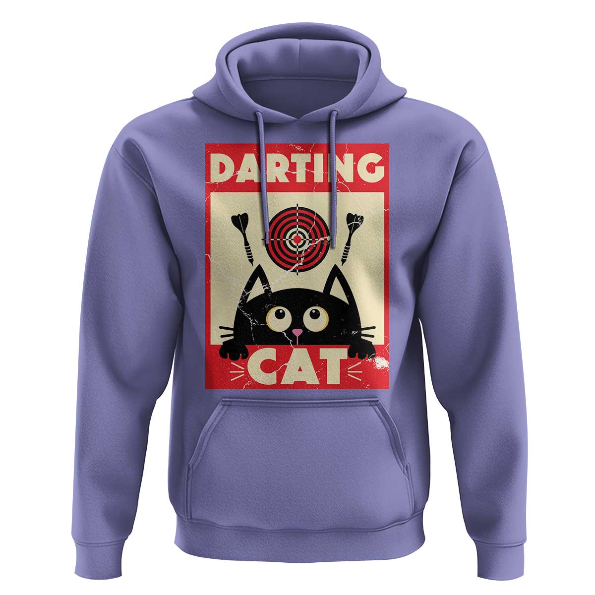 Black Cat Dart Thrower Hoodie Cat Lover Dartist Gift - Wonder Print Shop