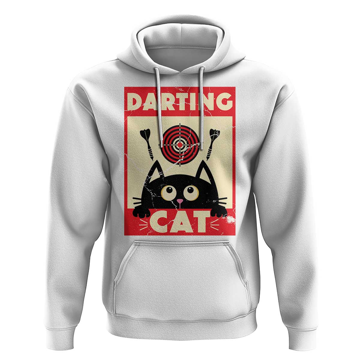 Black Cat Dart Thrower Hoodie Cat Lover Dartist Gift - Wonder Print Shop