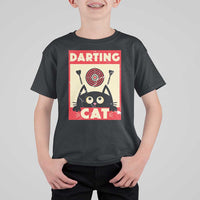 Black Cat Dart Thrower T Shirt For Kid Cat Lover Dartist Gift - Wonder Print Shop
