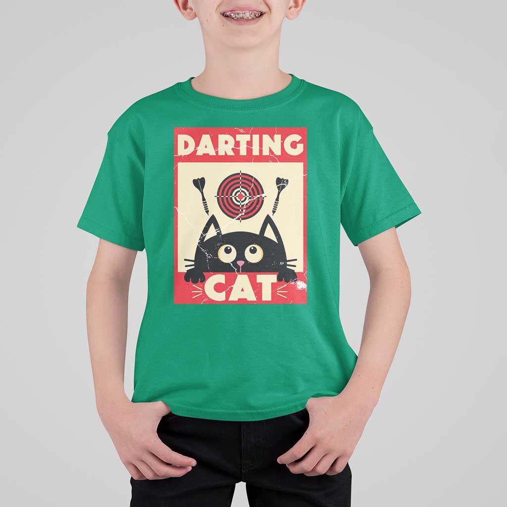 Black Cat Dart Thrower T Shirt For Kid Cat Lover Dartist Gift - Wonder Print Shop
