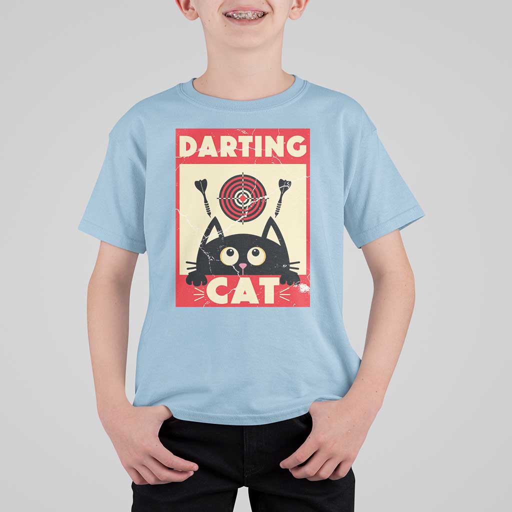 Black Cat Dart Thrower T Shirt For Kid Cat Lover Dartist Gift - Wonder Print Shop