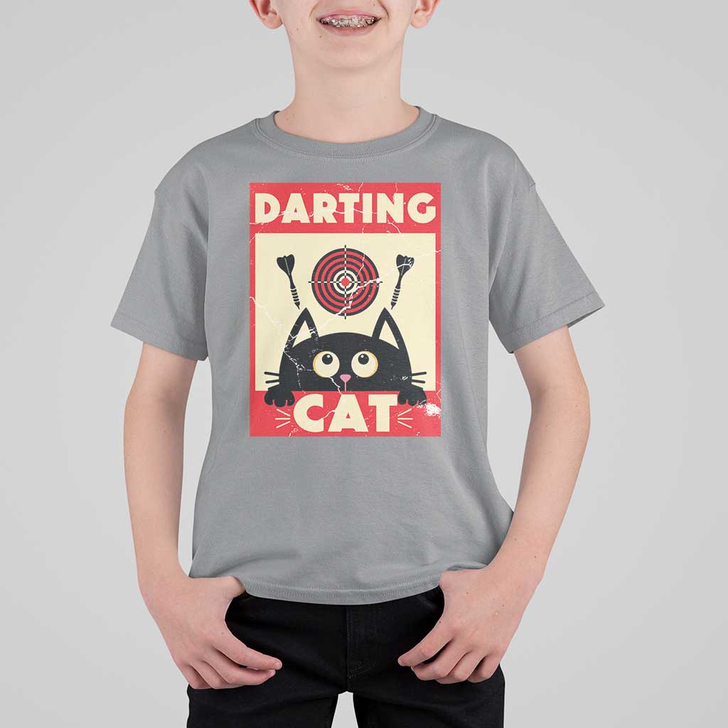 Black Cat Dart Thrower T Shirt For Kid Cat Lover Dartist Gift - Wonder Print Shop