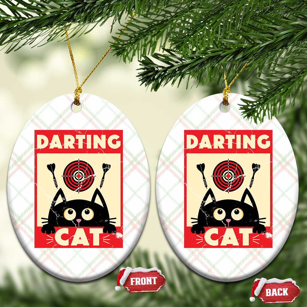 Black Cat Dart Thrower Ceramic Ornament Cat Lover Dartist Gift - Wonder Print Shop