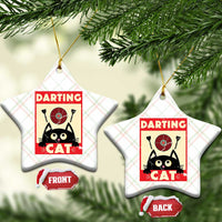 Black Cat Dart Thrower Ceramic Ornament Cat Lover Dartist Gift - Wonder Print Shop