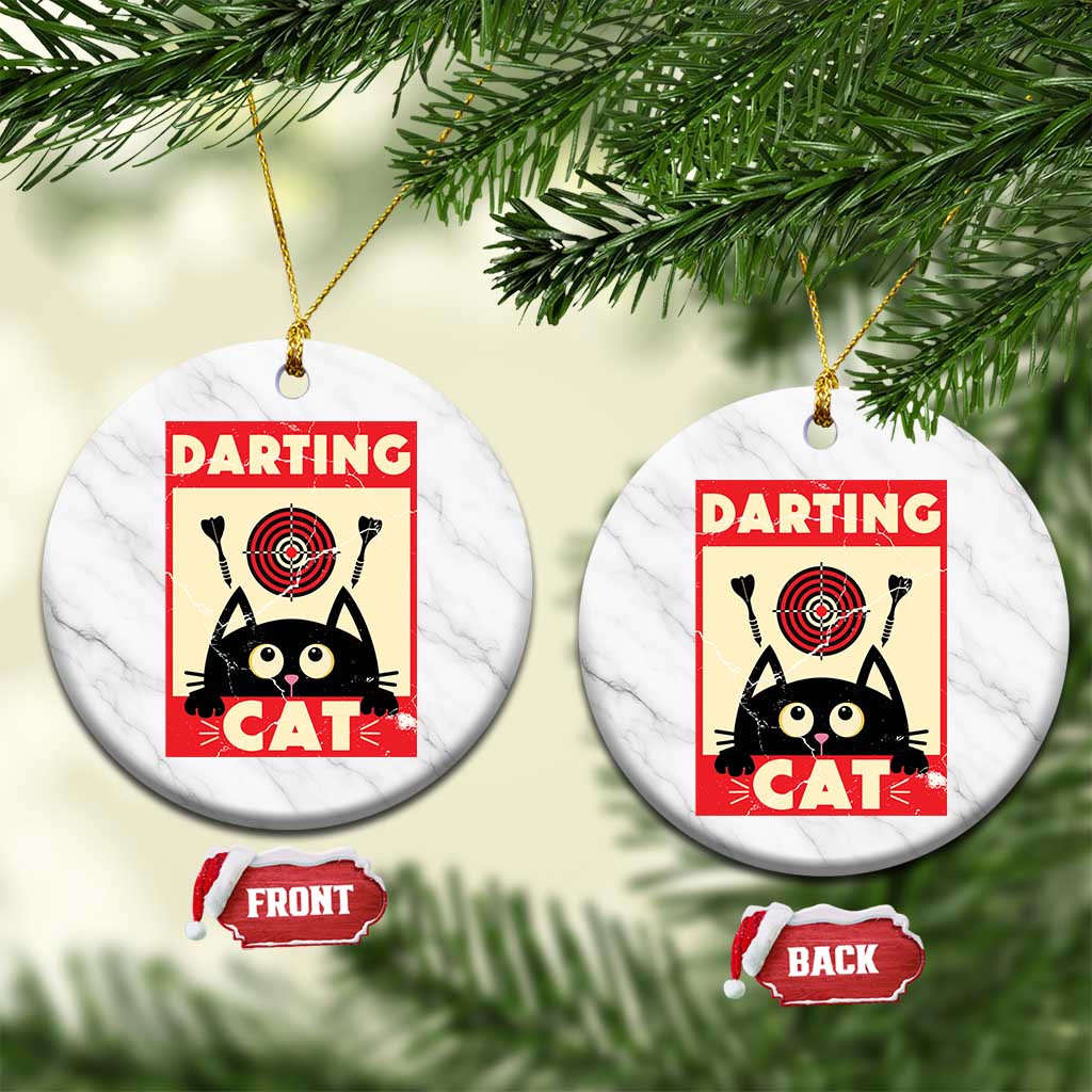 Black Cat Dart Thrower Ceramic Ornament Cat Lover Dartist Gift - Wonder Print Shop