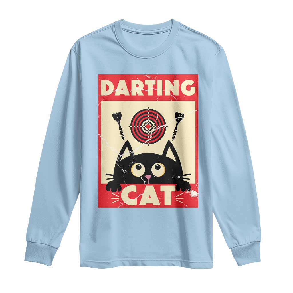 Black Cat Dart Thrower Long Sleeve Shirt Cat Lover Dartist Gift - Wonder Print Shop