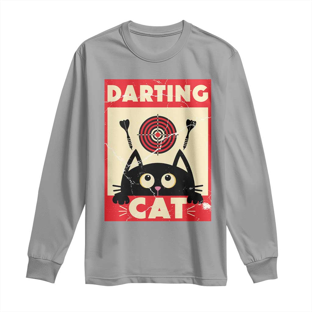 Black Cat Dart Thrower Long Sleeve Shirt Cat Lover Dartist Gift - Wonder Print Shop
