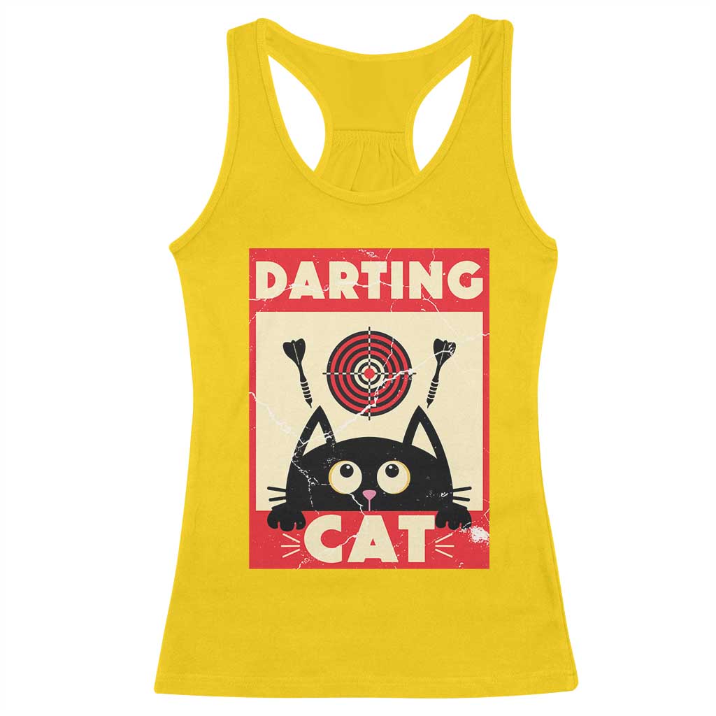 Black Cat Dart Thrower Racerback Tank Top Cat Lover Dartist Gift - Wonder Print Shop