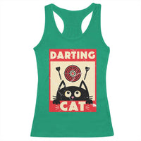 Black Cat Dart Thrower Racerback Tank Top Cat Lover Dartist Gift - Wonder Print Shop