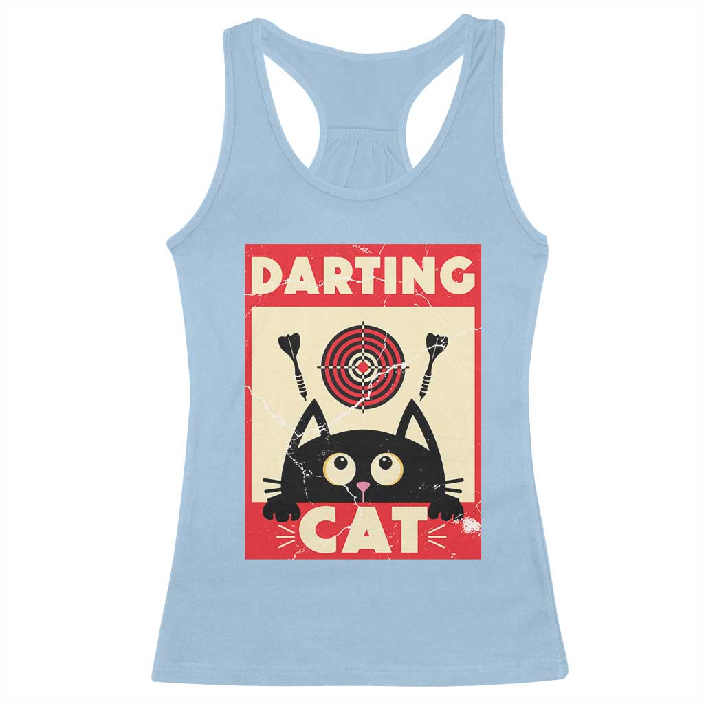 Black Cat Dart Thrower Racerback Tank Top Cat Lover Dartist Gift - Wonder Print Shop