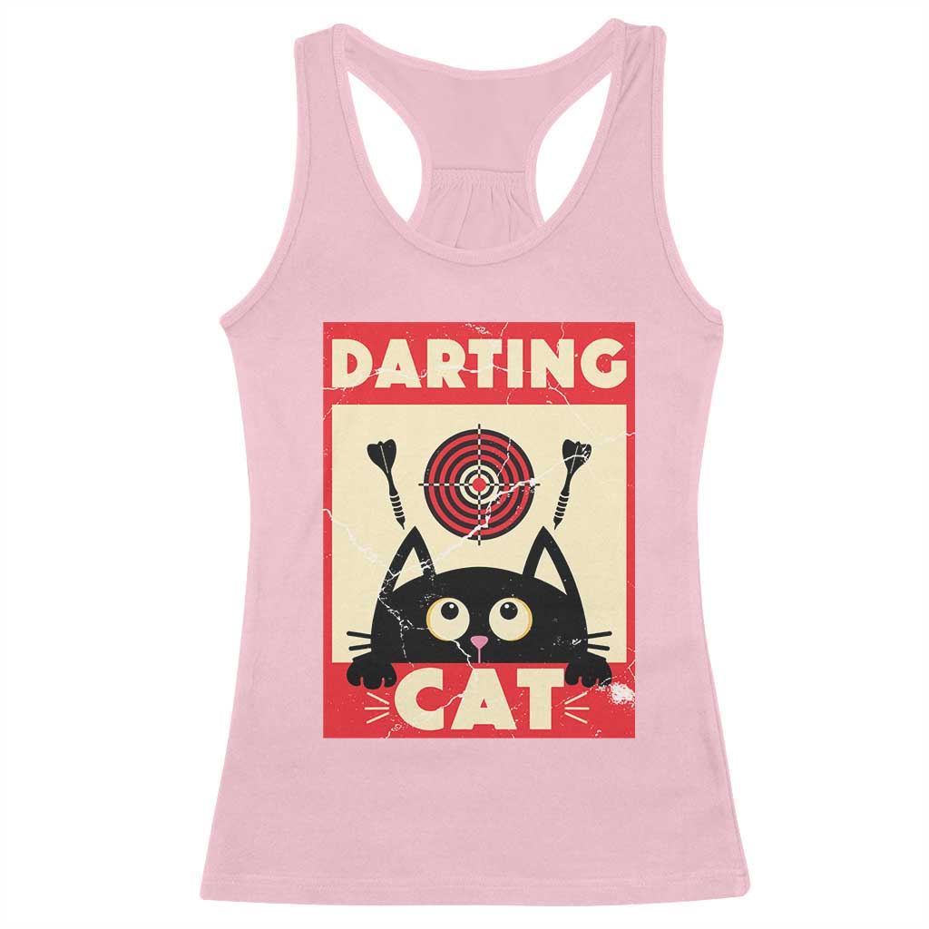 Black Cat Dart Thrower Racerback Tank Top Cat Lover Dartist Gift - Wonder Print Shop