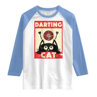 Black Cat Dart Thrower Raglan Shirt Cat Lover Dartist Gift - Wonder Print Shop