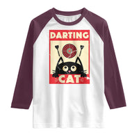 Black Cat Dart Thrower Raglan Shirt Cat Lover Dartist Gift - Wonder Print Shop