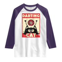 Black Cat Dart Thrower Raglan Shirt Cat Lover Dartist Gift - Wonder Print Shop