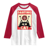 Black Cat Dart Thrower Raglan Shirt Cat Lover Dartist Gift - Wonder Print Shop
