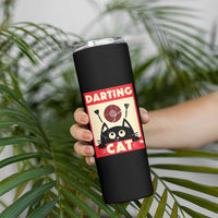 Black Cat Dart Thrower Skinny Tumbler Cat Lover Dartist Gift - Wonder Print Shop