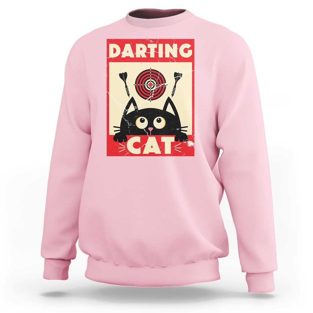 Black Cat Dart Thrower Sweatshirt Cat Lover Dartist Gift - Wonder Print Shop