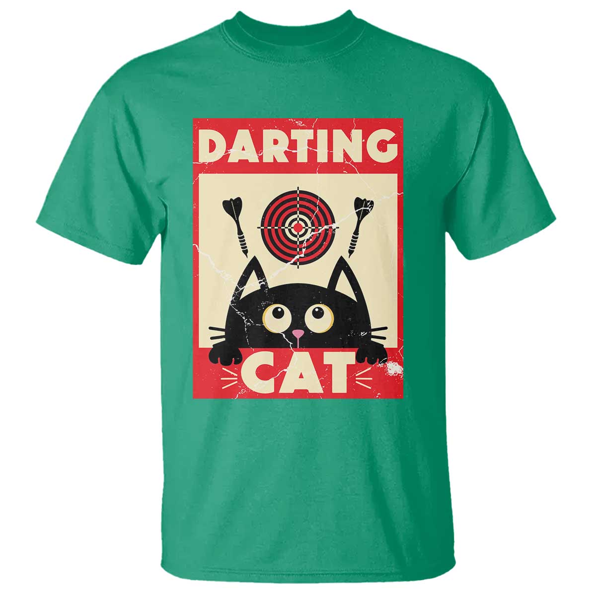 Black Cat Dart Thrower T Shirt Cat Lover Dartist Gift - Wonder Print Shop