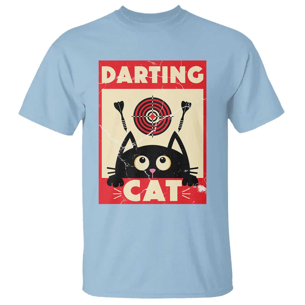 Black Cat Dart Thrower T Shirt Cat Lover Dartist Gift - Wonder Print Shop