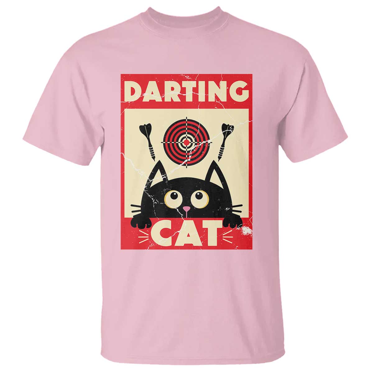 Black Cat Dart Thrower T Shirt Cat Lover Dartist Gift - Wonder Print Shop