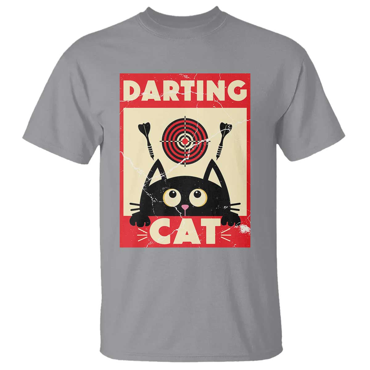Black Cat Dart Thrower T Shirt Cat Lover Dartist Gift - Wonder Print Shop