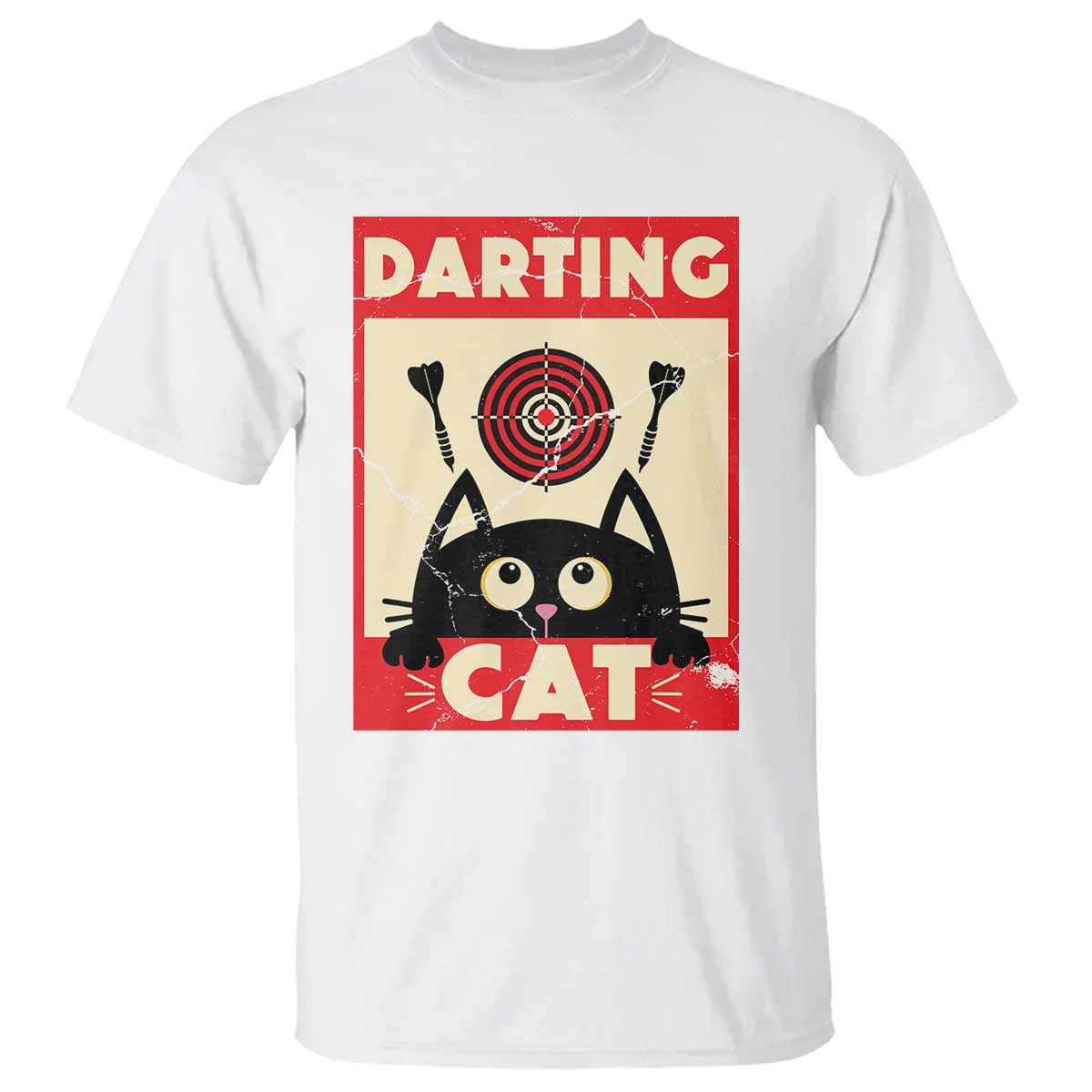 Black Cat Dart Thrower T Shirt Cat Lover Dartist Gift - Wonder Print Shop