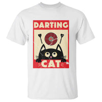 Black Cat Dart Thrower T Shirt Cat Lover Dartist Gift - Wonder Print Shop