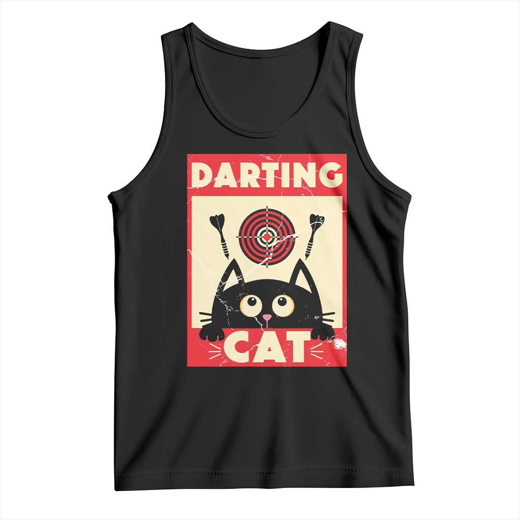 Black Cat Dart Thrower Tank Top Cat Lover Dartist Gift - Wonder Print Shop