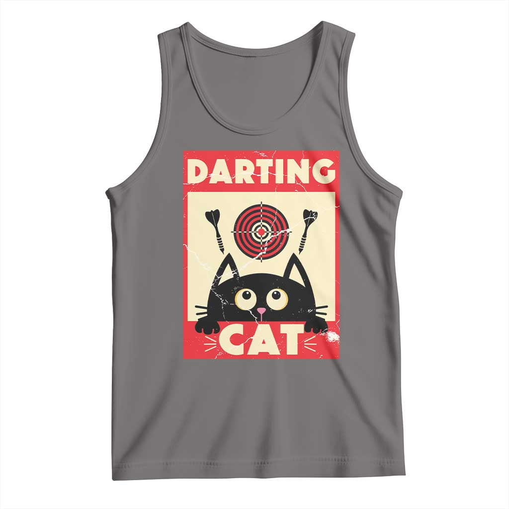Black Cat Dart Thrower Tank Top Cat Lover Dartist Gift - Wonder Print Shop