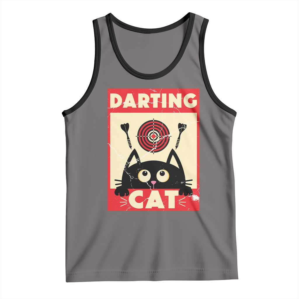 Black Cat Dart Thrower Tank Top Cat Lover Dartist Gift - Wonder Print Shop