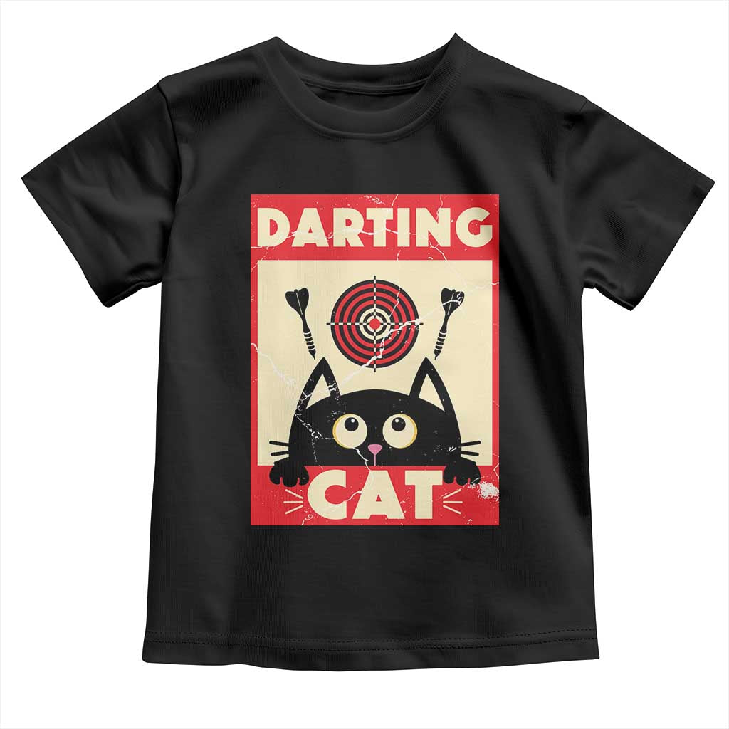 Black Cat Dart Thrower Toddler T Shirt Cat Lover Dartist Gift - Wonder Print Shop