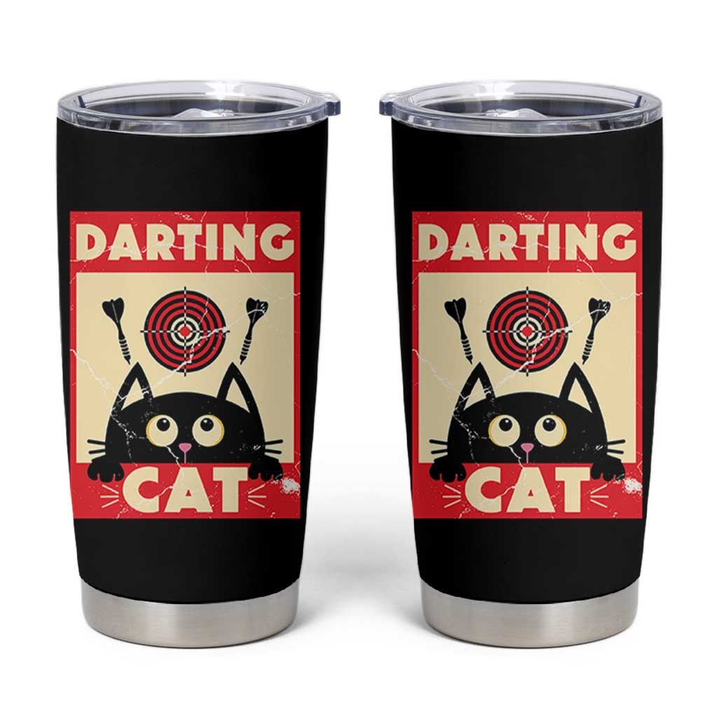 Black Cat Dart Thrower Tumbler Cup Cat Lover Dartist Gift - Wonder Print Shop