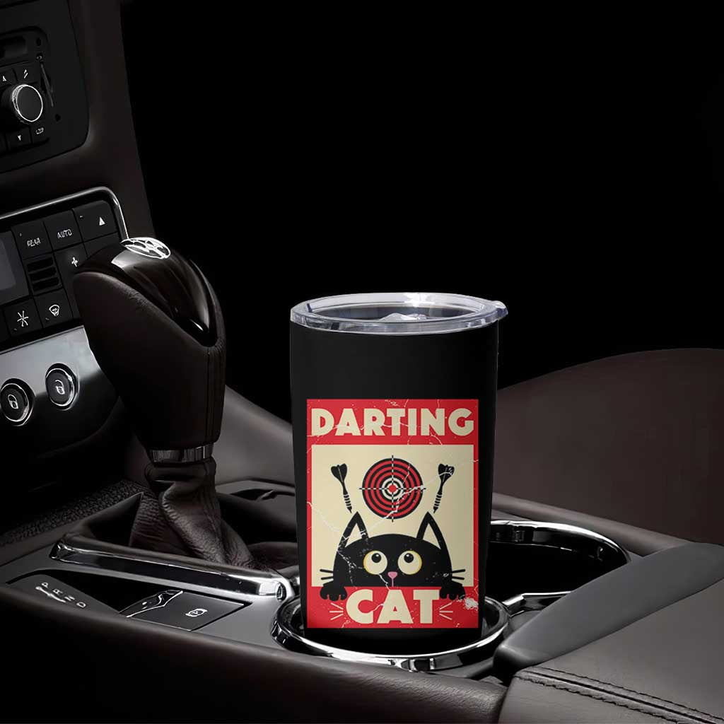 Black Cat Dart Thrower Tumbler Cup Cat Lover Dartist Gift - Wonder Print Shop