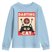Black Cat Dart Thrower Youth Sweatshirt Cat Lover Dartist Gift - Wonder Print Shop