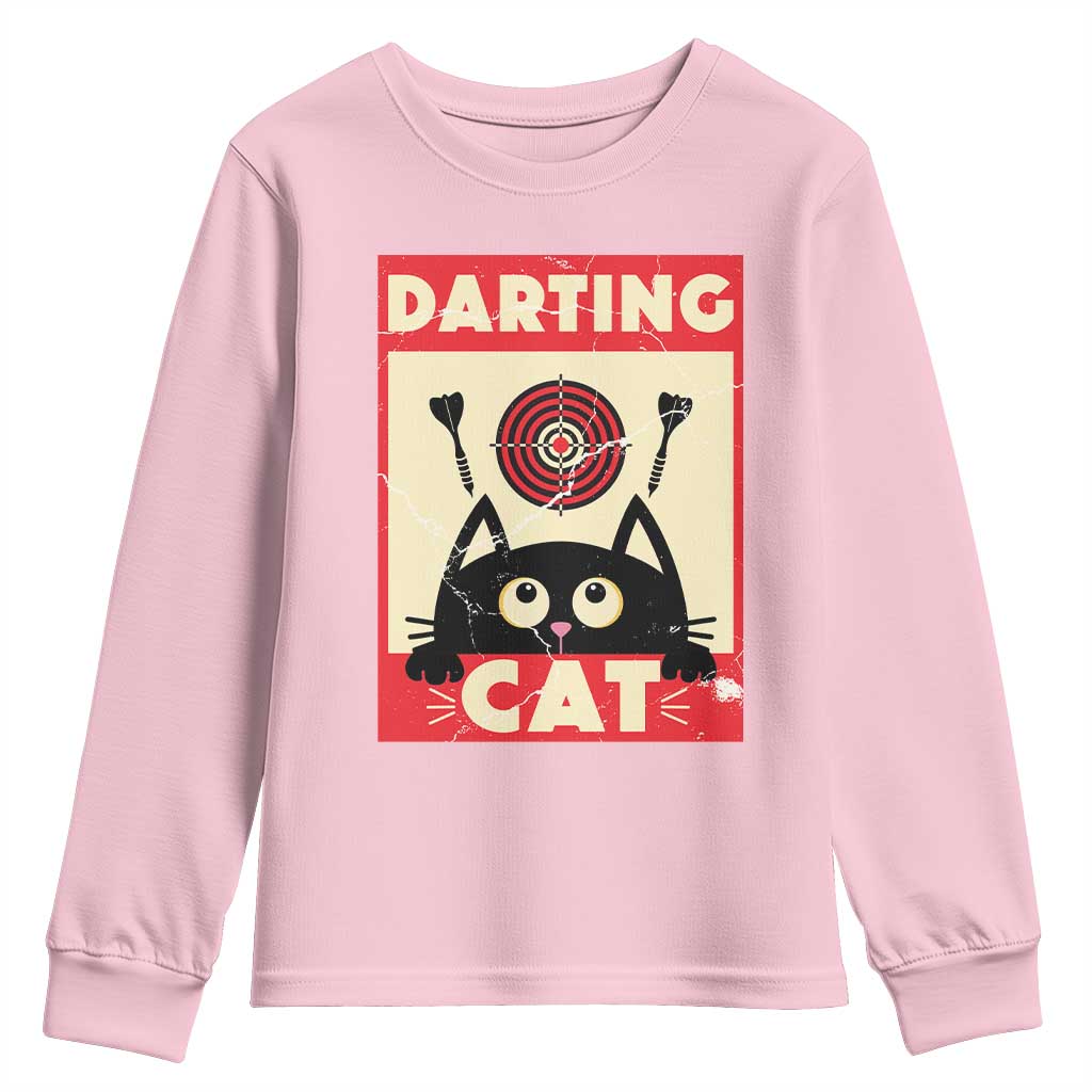 Black Cat Dart Thrower Youth Sweatshirt Cat Lover Dartist Gift - Wonder Print Shop