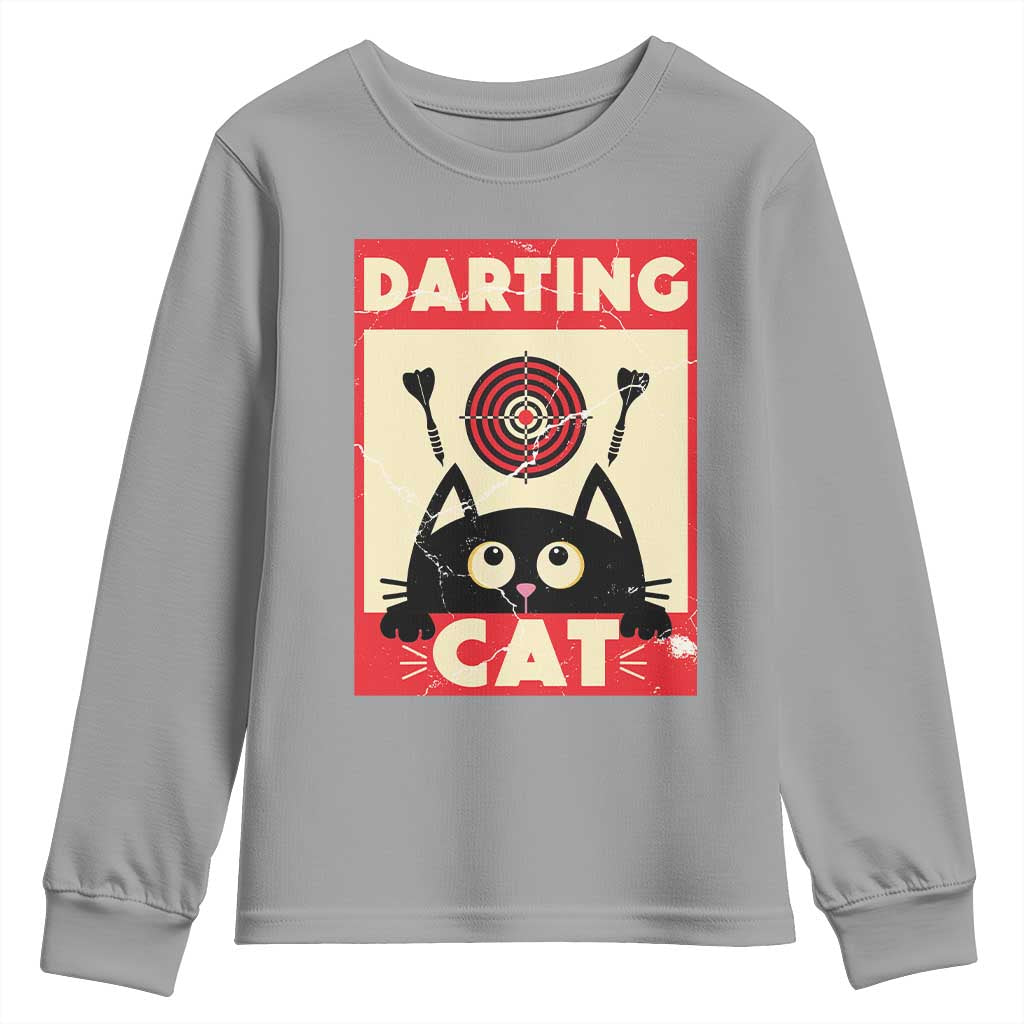 Black Cat Dart Thrower Youth Sweatshirt Cat Lover Dartist Gift - Wonder Print Shop