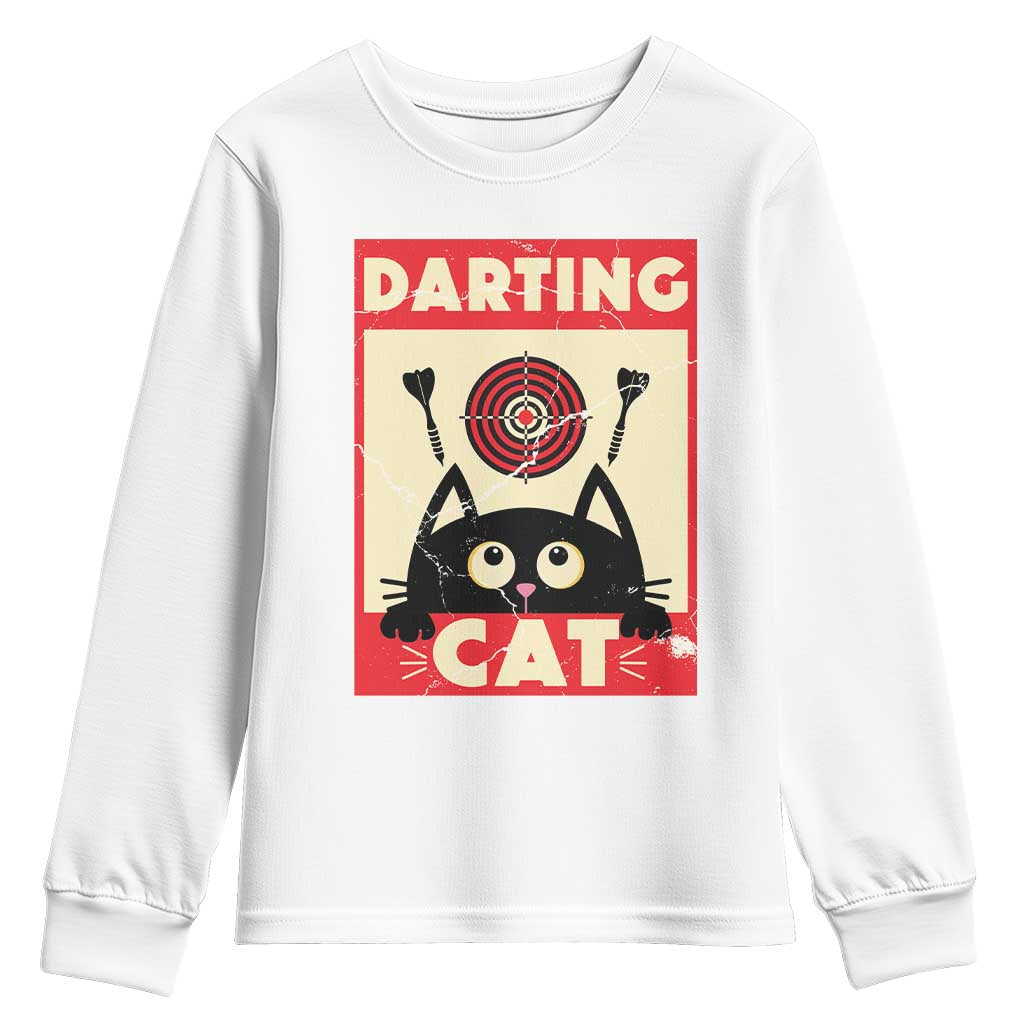 Black Cat Dart Thrower Youth Sweatshirt Cat Lover Dartist Gift - Wonder Print Shop