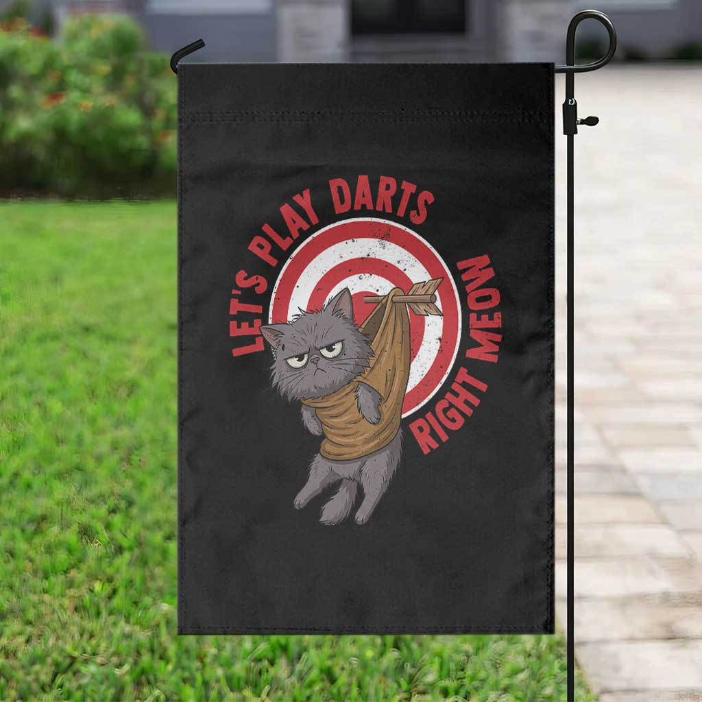 Funny Cat Darts Lover Garden Flag Lets Play Darts Right Meow - Wonder Print Shop