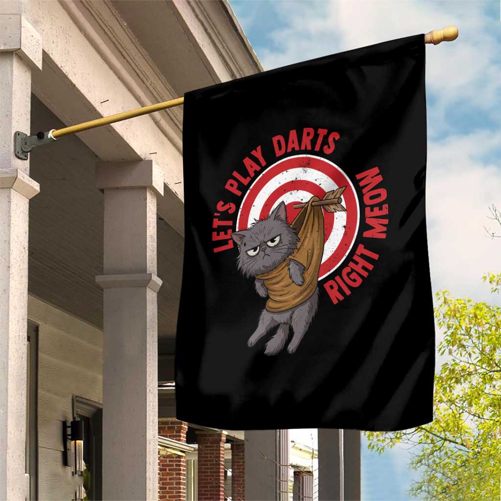 Funny Cat Darts Lover Garden Flag Lets Play Darts Right Meow - Wonder Print Shop