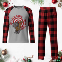 Funny Cat Darts Lover Plaid Pajama Set Lets Play Darts Right Meow - Wonder Print Shop