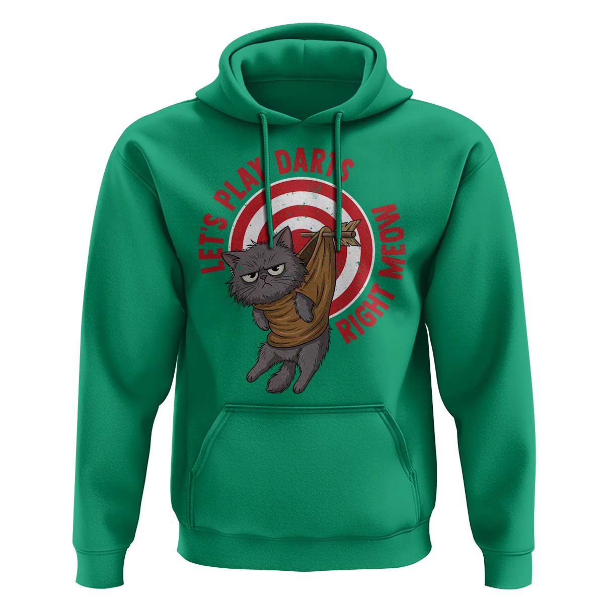 Funny Cat Darts Lover Hoodie Lets Play Darts Right Meow - Wonder Print Shop