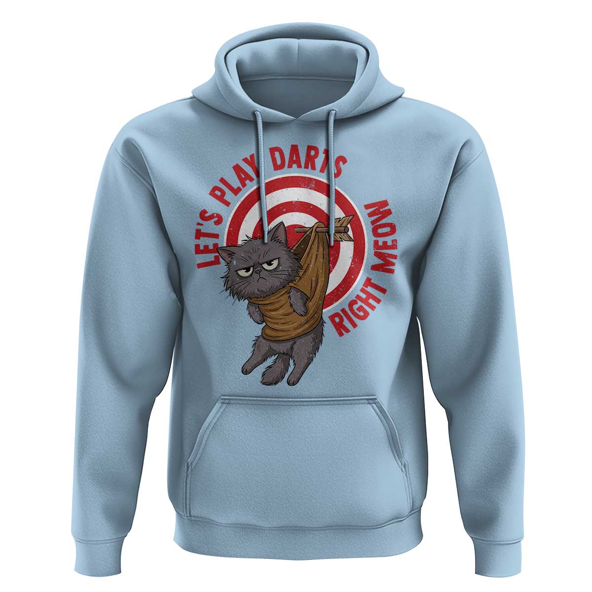Funny Cat Darts Lover Hoodie Lets Play Darts Right Meow - Wonder Print Shop