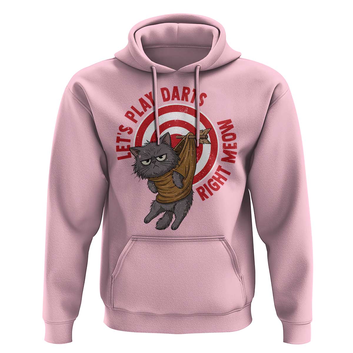 Funny Cat Darts Lover Hoodie Lets Play Darts Right Meow - Wonder Print Shop