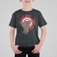 Funny Cat Darts Lover T Shirt For Kid Lets Play Darts Right Meow - Wonder Print Shop
