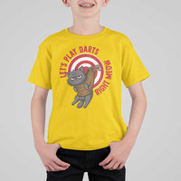 Funny Cat Darts Lover T Shirt For Kid Lets Play Darts Right Meow - Wonder Print Shop