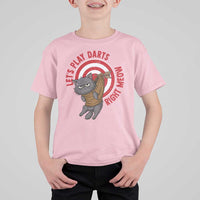 Funny Cat Darts Lover T Shirt For Kid Lets Play Darts Right Meow - Wonder Print Shop