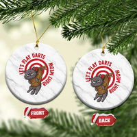 Funny Cat Darts Lover Ceramic Ornament Lets Play Darts Right Meow - Wonder Print Shop