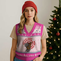 Funny Cat Darts Lover V-Neck Knit Sweater Vest Lets Play Darts Right Meow - Wonder Print Shop